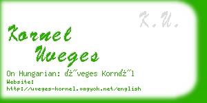 kornel uveges business card